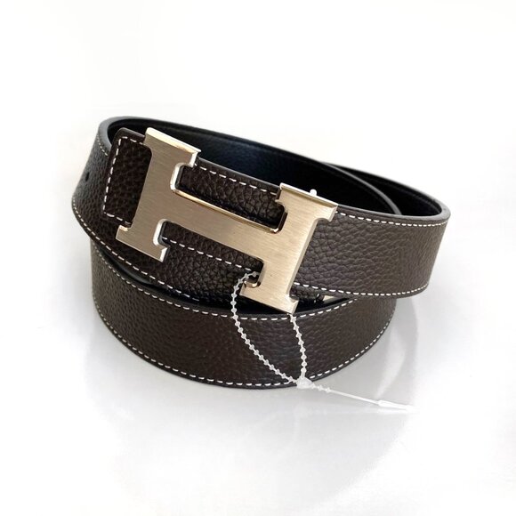 Hermès Reversible Leather Belt with 18K Plated H Buckle Black/Brown Size 95/38 - Picture 12 of 12